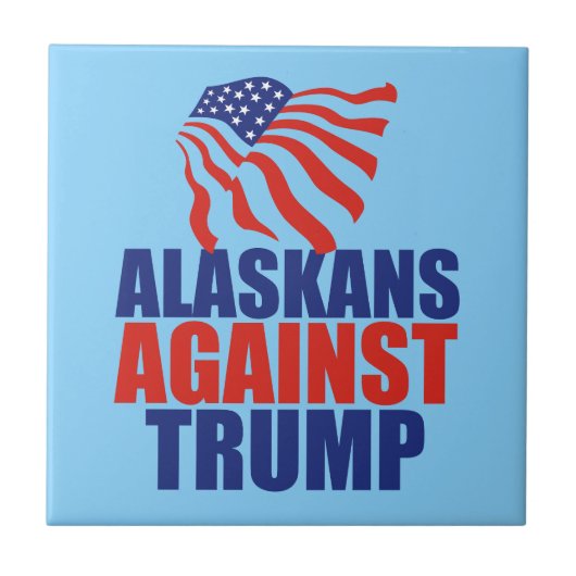 Alaskan tegen Trump Tegeltje (Voorkant)