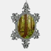 Alaskan Temperate Rainforest Tin Sneeuwvlok Ornament (Links)