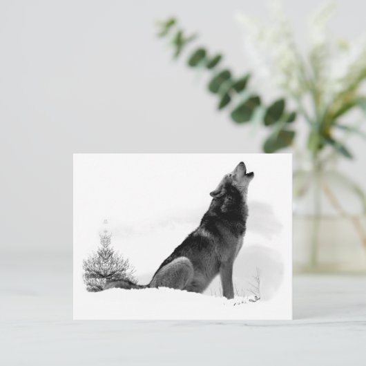 Alaskan Timber Wolf Briefkaart (Staand voorkant)