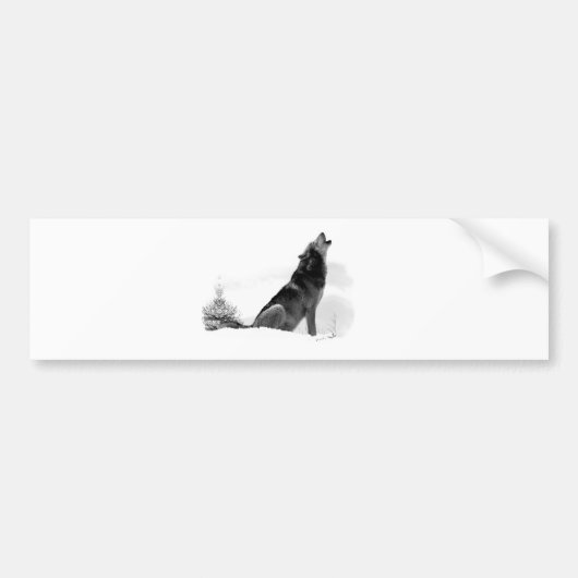 Alaskan Timber Wolf Bumpersticker (Voorkant)