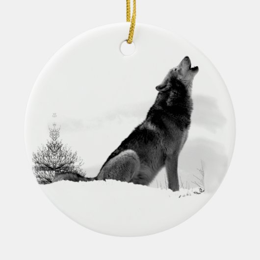 Alaskan Timber Wolf Keramisch Ornament (Voorkant)
