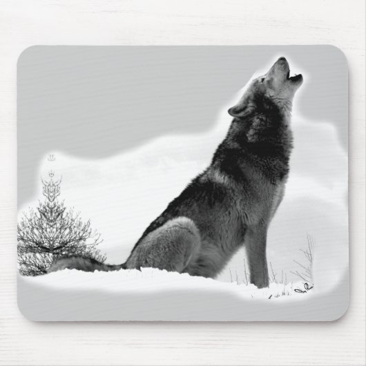 Alaskan Timber Wolf Mousepad Muismat (Voorkant)