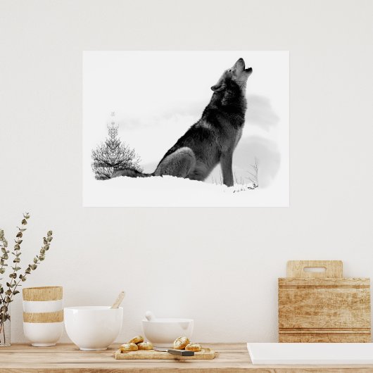 Alaskan Timber Wolf Poster (Keuken)