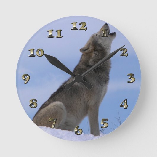Alaskan Timber Wolf Ronde Klok (Voorkant)