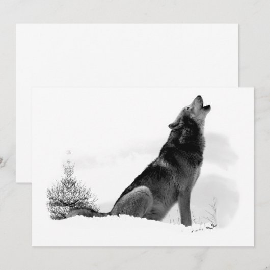 Alaskan Timber Wolf Uitnodiging (Voorkant / Achterkant)