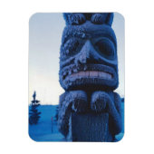 Alaskan Totem Pole Winter Night Photo Ontworpen Magneet (Verticaal)