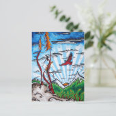 Alaskan Travel Art Briefkaart, bezoek Alaska! Briefkaart (Staand voorkant)