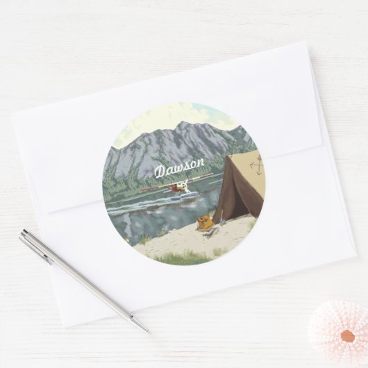 Alaskan Vist reizen Ronde Sticker (Envelop)