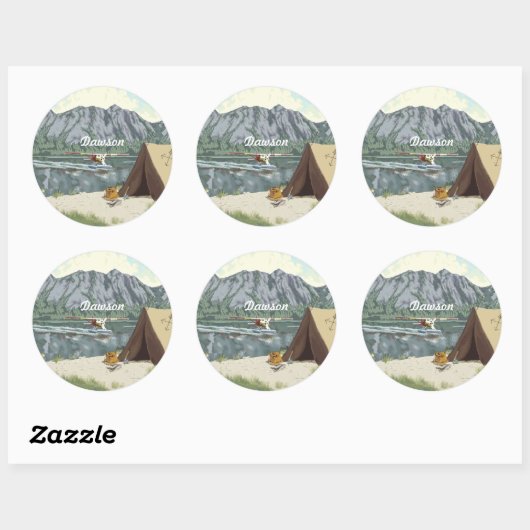 Alaskan Vist reizen Ronde Sticker (Vel)