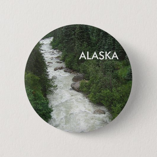Alaskan Waterfall Ronde Button 5,7 Cm (Voorkant)