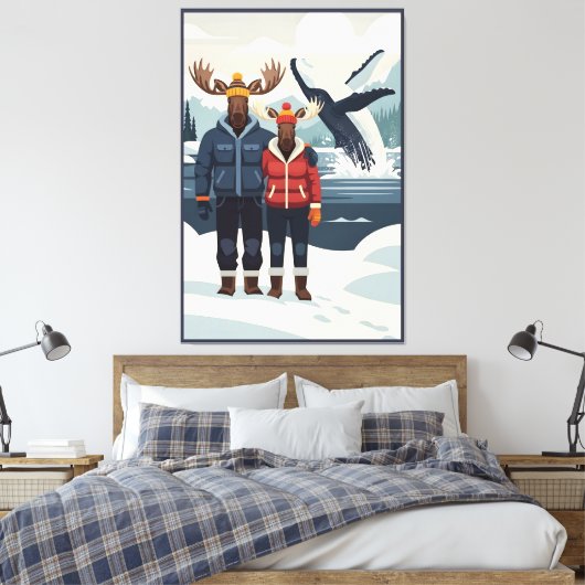 Alaskan whale watching photobomb canvas afdruk (Insitu (Slaapkamer))