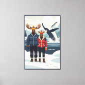 Alaskan whale watching photobomb canvas afdruk (Voorkant)