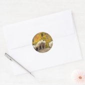 Alaskan White Wolves in het bos Ronde Sticker (Envelop)
