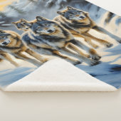 Alaskan Wild Wolf Pack Sherpa Deken (3/4)