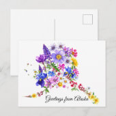 Alaskan Wildflowers Greeting Card Briefkaart (Voorkant / Achterkant)