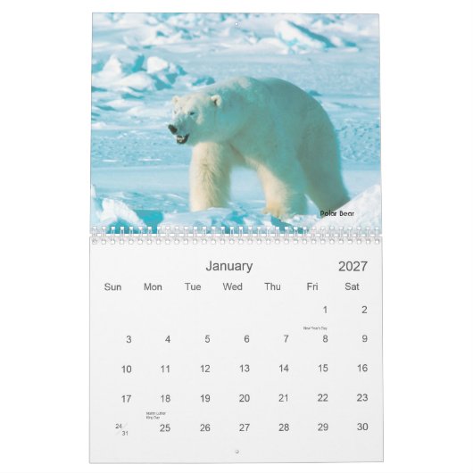 Alaskan Wildlife Agenda Kalender (Jan 2027)