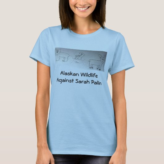 Alaskan Wildlife tegen Sarah Palin T-shirt (Voorkant)