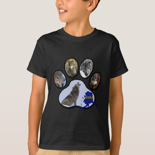 Alaskan Wolf Paw Print T-shirt (Voorkant)