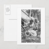 Alaskan Woman Making Snowschoenen Foto Briefkaart (Voorkant / Achterkant)