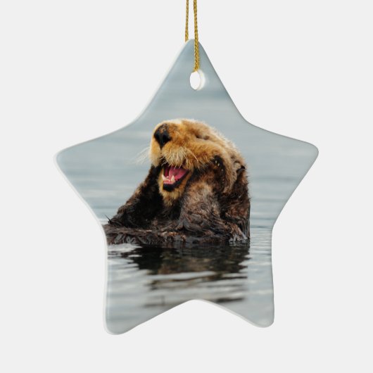 Alaskan Zee Otter Keramisch Ornament (Rechts)