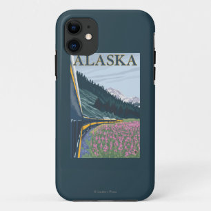 AlaskaRailroad en Fireweed Vintage Travel iPhone 11 Hoesje