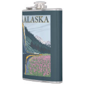 AlaskaRailroad en Fireweed Vintage Travel Heupfles (Links)