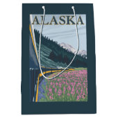 AlaskaRailroad en Fireweed Vintage Travel Medium Cadeauzakje (Voorkant)