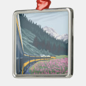 AlaskaRailroad en Fireweed Vintage Travel Metalen Ornament (Links)