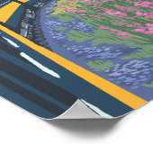 AlaskaRailroad en Fireweed Vintage Travel Poster (Hoek)