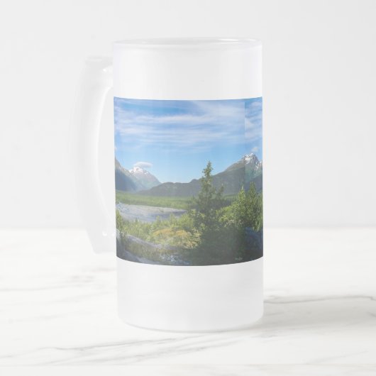 Alaska's Exit Glacier Valley Frosted Glass Beer Mu Matglas Bierpul (Voorkant links)