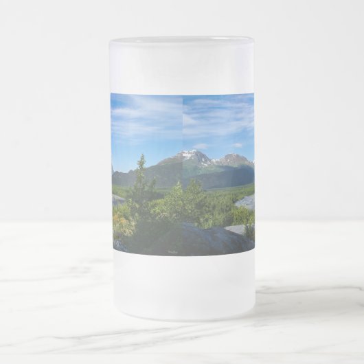 Alaska's Exit Glacier Valley Frosted Glass Beer Mu Matglas Bierpul (Center)