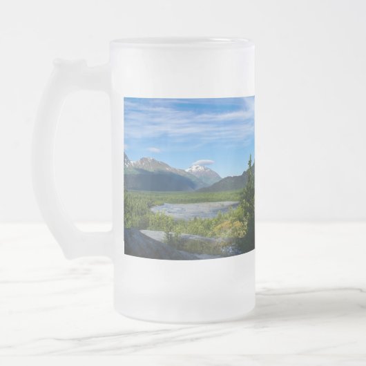Alaska's Exit Glacier Valley Frosted Glass Beer Mu Matglas Bierpul (Links)