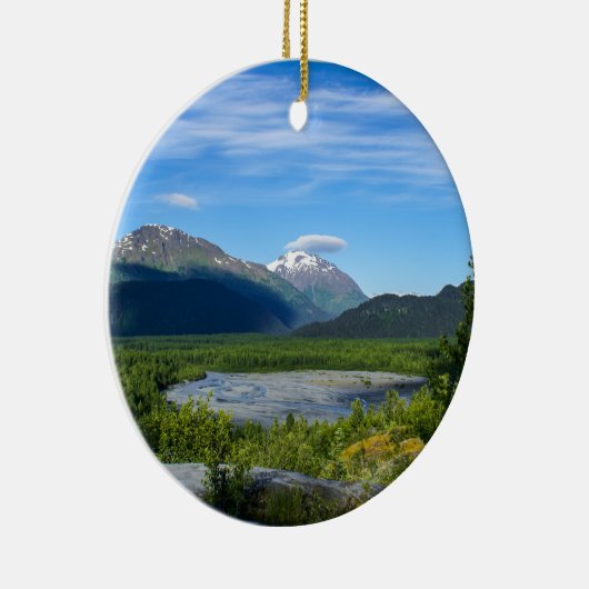 Alaska's Exit Glacier Valley Keramisch Ornament (Rechts)