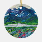 Alaska's Mountains en Firewed-ornament Keramisch Ornament (Voorkant)