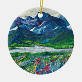 Alaska's Mountains en Firewed-ornament Keramisch Ornament