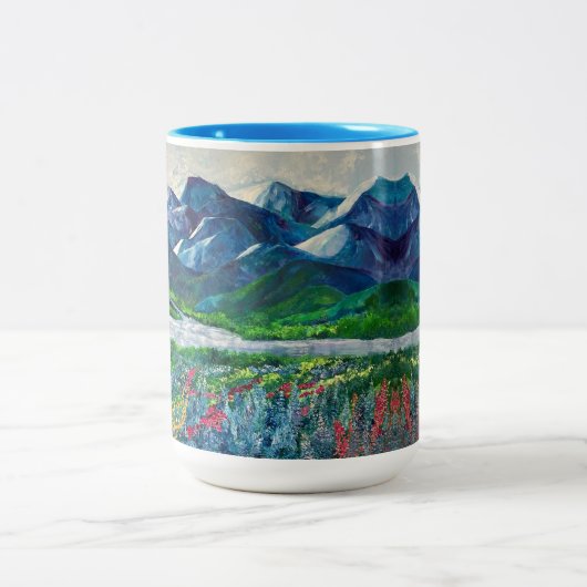 Alaska's Mountains & Fireweed 15oz mok (Center)
