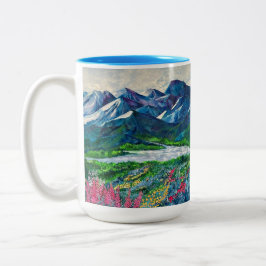 Alaska's Mountains & Fireweed 15oz mok