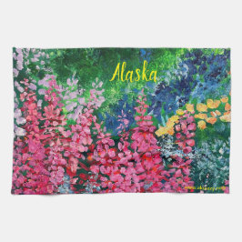 Alaska's Mountains & Fireweed Kitchen Towel Theedoek