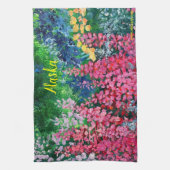 Alaska's Mountains & Fireweed Kitchen Towel Theedoek (Verticaal)