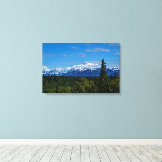 Alaska's Mt. McKinley Canvas Afdruk (Insitu (Houten vloer))