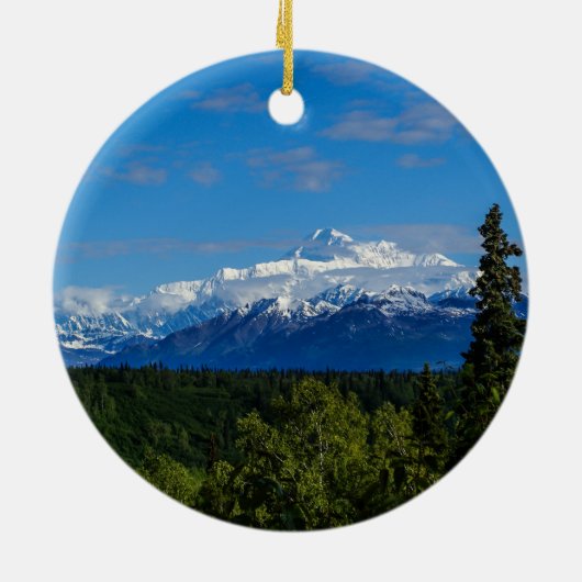 Alaska's Mt. McKinley Keramisch Ornament (Achterkant)