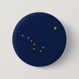 Alaska's vlag ronde button 5,7 cm