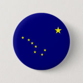 Alaska's vlag ronde button 5,7 cm (Voorkant)