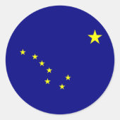 Alaska's vlag ronde sticker (Voorkant)