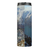 Alaskisch berggebied en stad eronder thermosbeker (Achterkant)