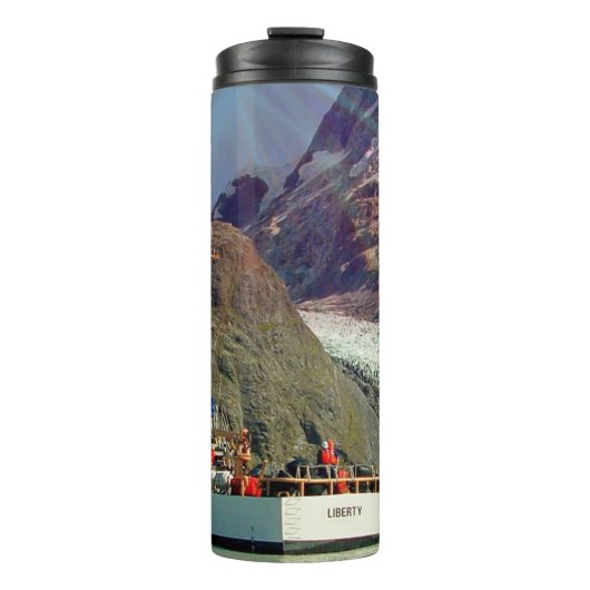 Alaskisch bergzicht met boot thermosbeker (Voorkant)