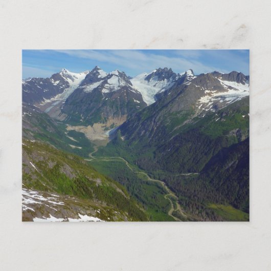 Alaskische door gletsjers uitgesleten vallei briefkaart (Voorkant)
