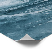 Alaskische Stormachtige Zeeën Aquarel Poster (Hoek)