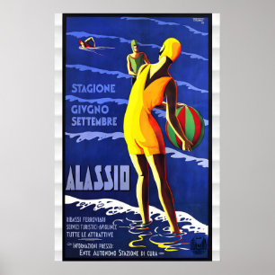 Alassio Italië Vintage Reisposter Poster