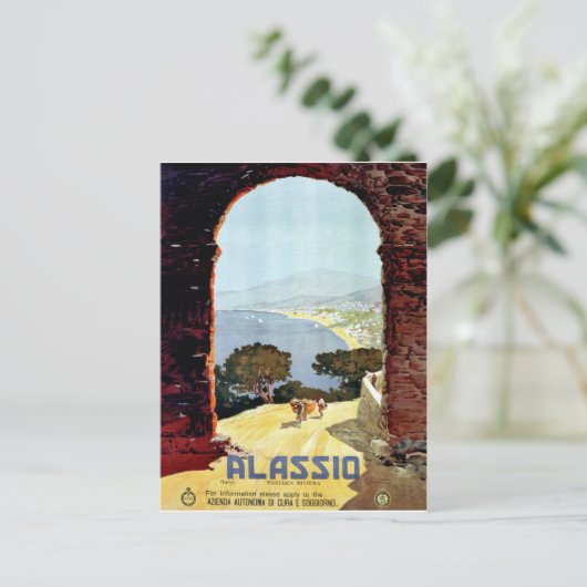 Alassiokust, Italië, uitzicht van de boog,  Briefkaart (Staand voorkant)